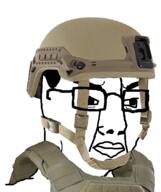 angry closed_mouth clothes glasses hair hat helmet military soyjak variant:chudjak // 704x840 // 456.6KB