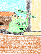 2022 bald closed_mouth crayon_drawing drawn_background food forehead_lines fruit glasses green_eyes green_skin lime lips meta:not_oc schizo stubble variant:soyak // 1142x1500 // 2.4MB