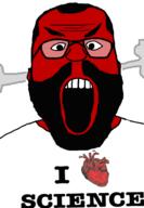angry beard clothes fume glasses hair heart i_love meta:ai_generated open_mouth red science soyjak subvariant:science_lover tshirt variant:dustin variant:markiplier_soyjak // 840x1217 // 160.8KB