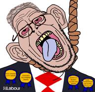 award bloodshot_eyes british clothes ear glasses grey_hair hair hanging keir_starmer labor_party labour labour_party meta:disagree_if_you_are_a_shitskin_believing_in_(((jewish_propaganda))) meta:op_is_a_gooner open_mouth prime_minister rope soyjak stubble suicide suit tongue united_kingdom variant:britson yellow_teeth // 758x738 // 98.0KB