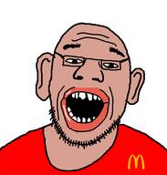 amerimutt brown_skin clothes ear glasses mcdonalds open_mouth stubble variant:unknown // 447x469 // 11.6KB
