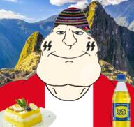 aryan_chad based eyes_blue inca inca_kola machu_picchu meximutt nazism peru peruvian peruviaryan serrano subvariant:mexiaryan subvariant:mexiaryan_front trend:aryan variant:meximutt white_skin // 436x414 // 255.4KB