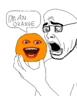 annoying_orange glasses mouth_open sad scared screaming soyjak stubble variant:talkingballsoyjak wrinkles // 1080x1350 // 176.5KB