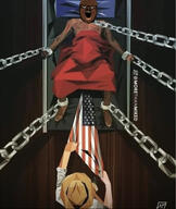 artist:sectionalism bed black_skin blanket chain clothes flag glasses hat nigger slave stubble united_states variant:a24_slowburn_soyjak watermark // 1367x1620 // 311.5KB