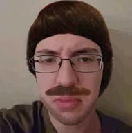 barneyfag closed_mouth glasses irl lee_goldson patrick_crusius soyjak stubble subvariant:chudjak_front variant:chudjak // 803x806 // 134.7KB