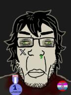 andrew_graves badge blood booger closed_mouth facial_mark fnf_pedo green_eyes hair incest series:esl_pedo_league soyjak stubble subvariant:chudplier the_coffin_of_andy_and_leyley twitter variant:chudjak variant:markiplier_soyjak x yellow_sclera // 600x800 // 173.8KB