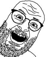 glasses open_mouth soyjak stubble template variant:its_out_get_in_here // 500x590 // 13.1KB