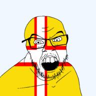angry british dorset england flag flag:dorset glasses hair looking_at_you mustache open_mouth soyjak stubble teeth united_kingdom variant:feraljak // 1500x1500 // 38.7KB