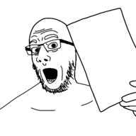 glasses hand open_mouth soyjak stubble template variant:comicjak // 400x400 // 26.5KB