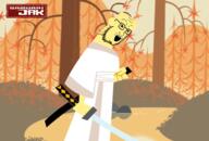 arm cartoon cartoon_network clothes glasses hand holding_object holding_sword minimalism open_mouth pun robe samurai samurai_jack soyjak stubble sword variant:soyak weapon yellow_skin // 1920x1304 // 2.1MB