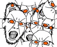 angry antenna clenched_teeth closed_mouth ear glasses multiple_soyjaks no_pupils orange_sclera reddit stubble variant:yurjak // 620x520 // 25.5KB