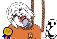 2soyjaks ack award bald closed_mouth evan failed_mascot flower hair hanging holding_rope open_mouth plant rope stubble subvariant:evanjak variant:bernd variant:gapejak // 255x177 // 31.3KB