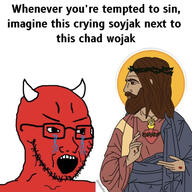 chad christianity cross crown_of_thorns jesus satan sin variant:soyak wojak // 1284x1281 // 745.0KB