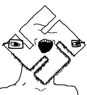 glasses meta:op_took_a_selfie_of_xerself open_mouth ridiculously_shaped_head stubble swastika variant:soyak white_background // 827x899 // 11.7KB