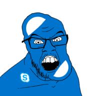 blue_skin mustache open_mouth skype soyjak stubble variant:feraljak // 1500x1500 // 87.7KB