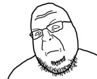 angry closed_mouth glasses soyjak stubble surprised variant:shotjak // 417x339 // 20.9KB