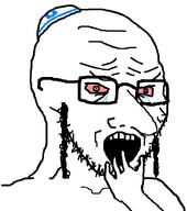 bald big_nose bloodshot_eyes clothes crying glasses hand hat hooked_nose jewish_nose jewish_star judaism kike kike_nose kippah open_mouth payos seethe seething star_of_david stubble subvariant:crying_soyak_ears2 template variant:soyak white_background // 708x800 // 10.9KB