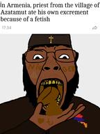 armenia brown_skin christianity cringe eating hand news priest shitskin soyjak // 2150x2874 // 779.2KB