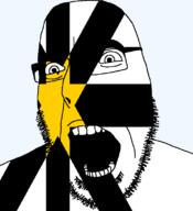 angry british flag flag:sutherland glasses hair looking_to_the_left open_mouth scotland soyjak stubble sutherland teeth thick_eyebrows united_kingdom variant:cobson // 721x789 // 17.4KB