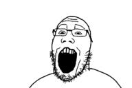 alternate glasses open_mouth soyjak stubble variant:markiplier_soyjak // 720x480 // 14.0KB