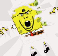 beard blacked blue_eyes cum glasses implied_sex queen_of_spades sperm spongebob_squarepants subvariant:cobson_front variant:cobson // 906x879 // 268.8KB