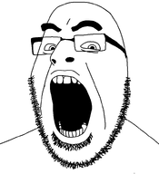 bald eyebrows glasses meta:not_oc open_eyes open_mouth series:fusionjaks stubble teeth variant:cobson variant:gapejak white_background white_skin // 721x789 // 20.1KB