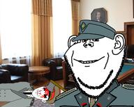 2soyjaks axe blood closed_mouth clothes communism dead ear frown hat murder smile soyjak stubble ukraine variant:impish_soyak_ears variant:kuzjak // 580x465 // 234.9KB