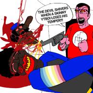 EPIC_OHIO_CRASHOUT angry artist:SUPERNIGGA blood bloodshot_eyes bwc flag:map gore jartycuck leaking map_(pedophile) pedophile pistol pol_(4chan) red_eyes red_skin subvariant:soyniqua variant:chudjak variant:soytan // 1280x1280 // 294.6KB