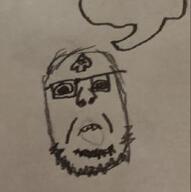 bbc biting_lip drawing glasses internet_is_leaking irl queen_of_spades soyjak speech_bubble speech_bubble_empty stubble subvariant:hornyson variant:cobson // 254x255 // 22.8KB