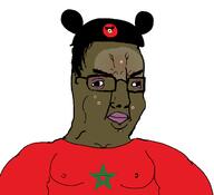 acne brown_skin closed_mouth clothes country disney fat flag hair hat mickey_mouse morocco soyjak start sweating tshirt variant:chudjak wart // 1360x1237 // 67.9KB
