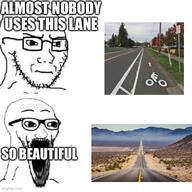 2soyjaks bicycle car concerned frown glasses imgflip.com open_mouth road soyjak stubble subvariant:wewjak text variant:soyak // 500x500 // 40.4KB