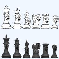 bald bishop chess glasses king knight nas:gigachad queen rook soyjak stubble transparent_background variant:soyak // 1100x1100 // 185.6KB