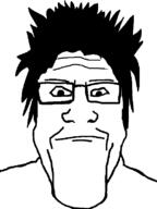 closed_mouth glasses hair soyjak variant:markiplier_soyjak // 600x800 // 13.5KB