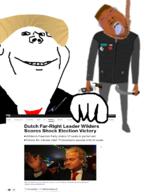 arm full_body geert_wilders hair hanging jbl jbl_speaker machete morocco morrocan open_mouth politics pvv soyjak suicide variant:bernd variant:impish_soyak_ears // 913x1160 // 527.1KB