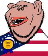 amerimutt award black_sclera brown_skin clothes ear flag flag:ohio lips meme mutt ohio open_mouth soyjak state stubble subvariant:impish_amerimutt text united_states variant:impish_soyak_ears // 685x793 // 45.4KB