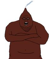 blart brown_skin chocolate crossed_arms glasses hersheys hersheys_kisses open_mouth soyjak variant:blartjak // 876x997 // 32.5KB