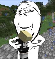arm glasses hand holding_object minecraft nate smile soyjak stubble subvariant:wholesome_soyjak variant:gapejak video_game // 949x1014 // 859.9KB