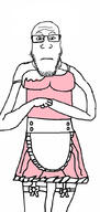 arm breasts clothes dress glasses hand leg maid neutral soyjak stubble subvariant:neutralplier tranny variant:markiplier_soyjak // 490x1031 // 173.1KB
