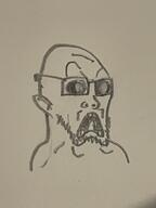 big_eyes doctos drawing drawn ear glasses open_mouth screaming stubble subvariant:doctos tounge variant:soyak // 800x1067 // 829.6KB