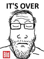 balding bild closed_eyes closed_mouth frown glasses hair its_over sad soyjak stubble text variant:markiplier_soyjak // 600x800 // 84.1KB