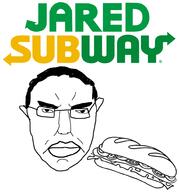angry closed_mouth ear glasses hair jared_fogle logo sandwich soyjak subvariant:pol_face subway text variant:chudjak // 920x988 // 147.7KB