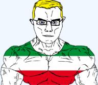 arm blue_eyes buff closed_mouth clothes flag flag:north_rhine-westphalia germany glasses hair north_rhine-westphalia soyjak subvariant:chudjak_front subvariant:muscular_chud transparent transparent_background tshirt variant:chudjak vein yellow_hair // 1059x929 // 36.3KB