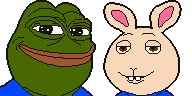 amphibian buster_baxter frog nas:pepe pepe_the_frog rabbit subnas:pepelaugh // 192x96 // 4.1KB