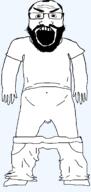 angry arm balding beard full_body glasses hand meta:pornographic_content open_mouth pants_down penis shirt_with_words small_penis subvariant:obsessedchud subvariant:science_lover template tiny_penis transparent_background variant:markiplier_soyjak // 1000x2100 // 39.5KB