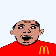 amerimutt balding beard hair mcdonalds mutt no_glasses pink_skin soyjak stubble variant:unknown // 750x750 // 30.3KB