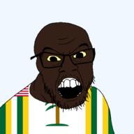 brown_skin county flag flag:grand_kru_county flag:liberia glasses grand_kru_county hair liberia liberian markiplier open_mouth soyjak stubble transparent transparent_background variant:markiplier_soyjak // 1500x1500 // 39.6KB