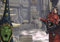 2soyjaks age_of_sigmar animal arm art drawn dwarf dwarves fantasy fortress furry goblin green_skin hand meta:nas open_mouth pointing rat red_eyes skaven soy_parody soyjak variant:two_pointing_soyjaks warhammer // 810x571 // 739.6KB