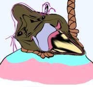 bloodshot_eyes brown_troonjak crying open_mouth rope soyjak suicide tongue transparent_background trend:slopjak variant:bernd // 768x719 // 208.1KB