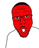 glasses hair mustache nuvariant open_mouth red_skin soyjak stubble template tongue variant:blakjak // 375x465 // 6.6KB