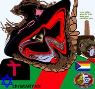 ack bad_teeth bbc bloodshot_eyes brown_hair christcuck christian_cross christian_gemerald christianity crying distorted flag:christianity greentext hair hanging jesus jesus_christ jews kike long_hair nigger quote red_lips robe rope star_of_david tranny trend:aryan trend:slopjak vantablack vantablack_skin variant:bernd yellow_teeth // 768x719 // 362.9KB